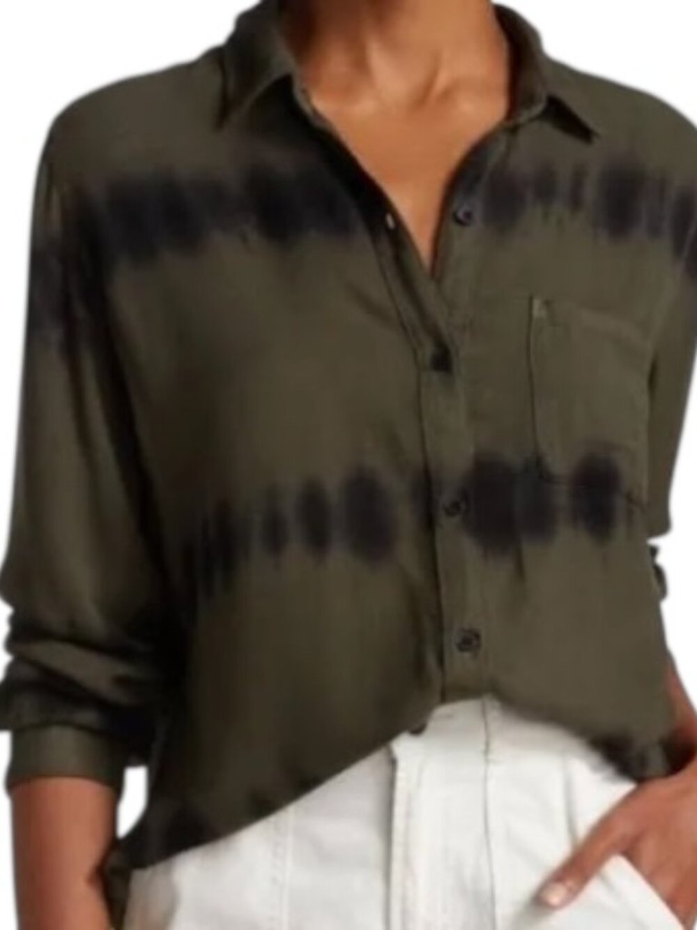 Rails Hunter Olive Black Waves Button Down Shirt Small